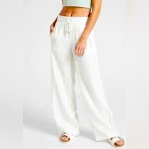 Athleta white Cabo linen wide leg pant